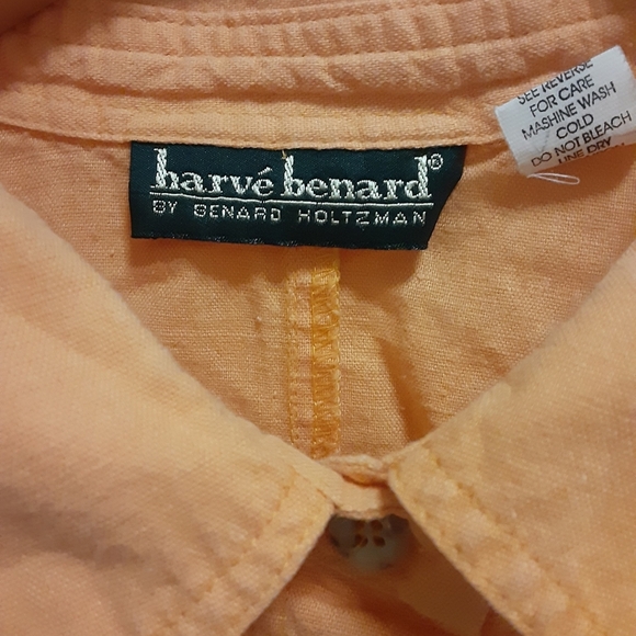 Harve Benard Women's Linen Button Up Shirt Peach Orange Color Size 2X - Picture 2 of 4